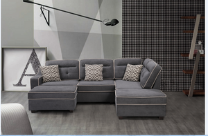Cory Sectional with Storage Ottomans - Richicollection Furniture Warehouse